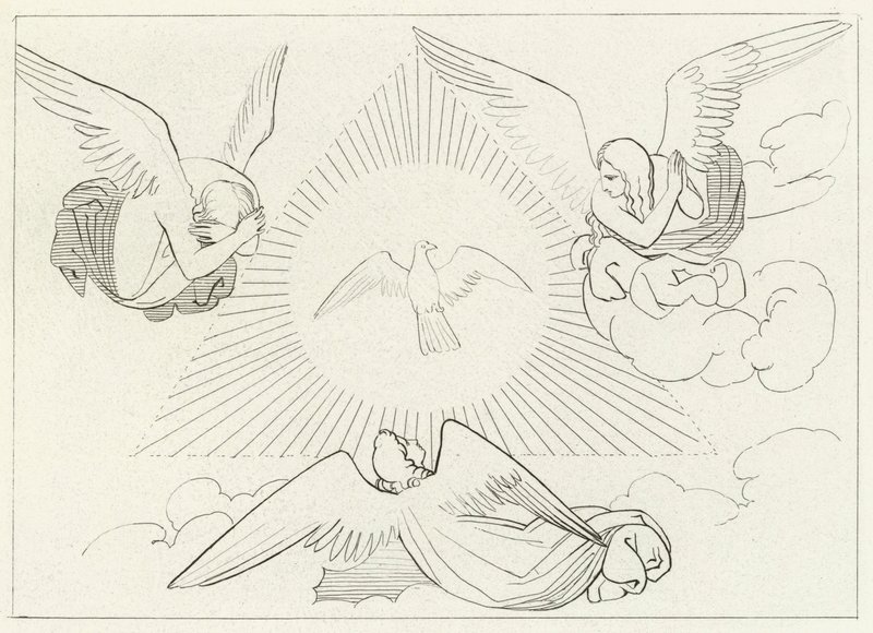 The Adoration of the Trinity, Paradise, Canto 13 by John (after) Flaxman