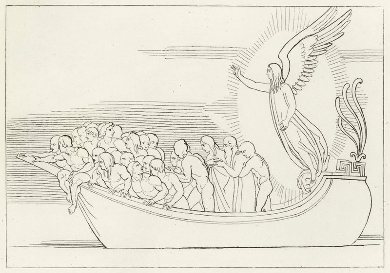 The Benediction, Purgatory, Canto 2 by John (after) Flaxman