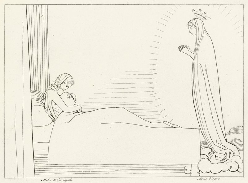 The Birth of Cacciaguida, Paradise, Canto 15 by John (after) Flaxman