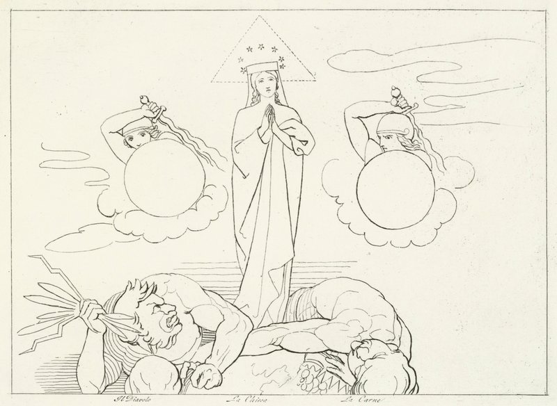 The Church Militant, Paradise, Canto 25 by John (after) Flaxman