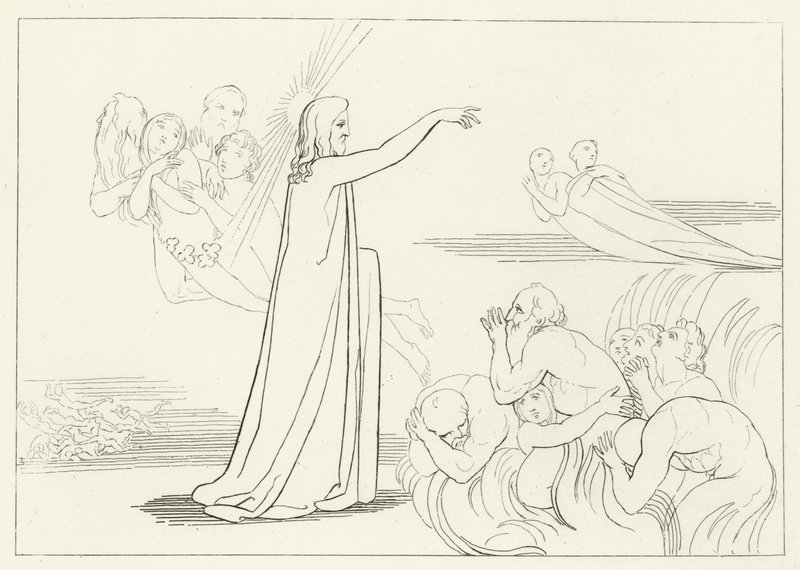 The Descent of Christ, Inferno, Canto 4 by John (after) Flaxman