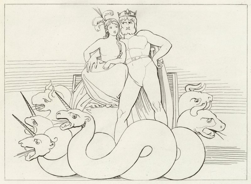The Intrigues of the Church, Purgatory, Canto 32 by John (after) Flaxman