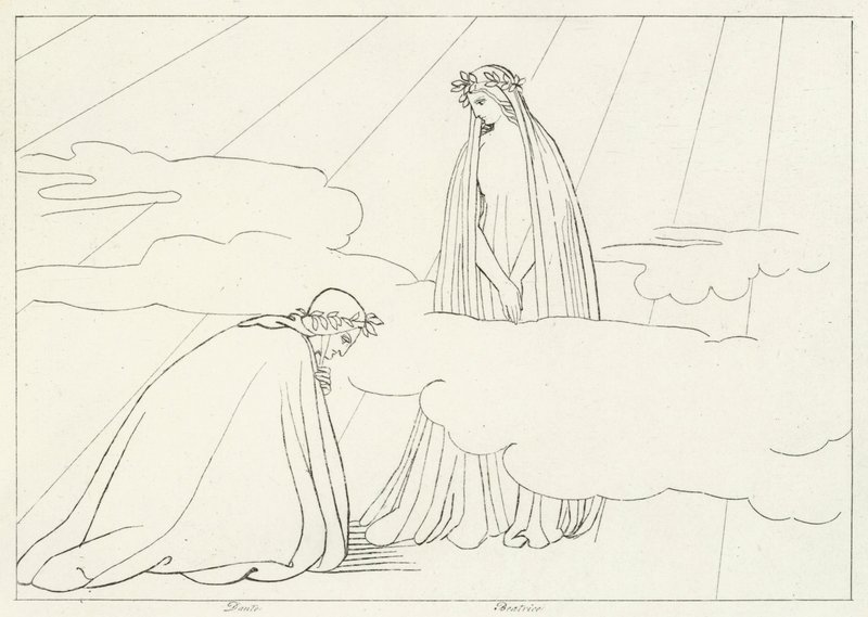 The Lunar Sphere, Paradise, Canto 2 by John (after) Flaxman