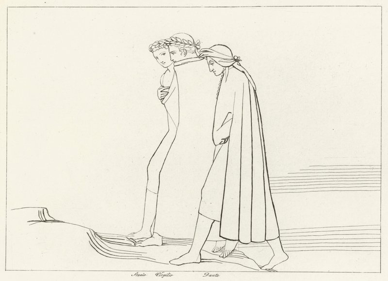 The Meeting with Statius, Purgatory, Canto 21 by John (after) Flaxman