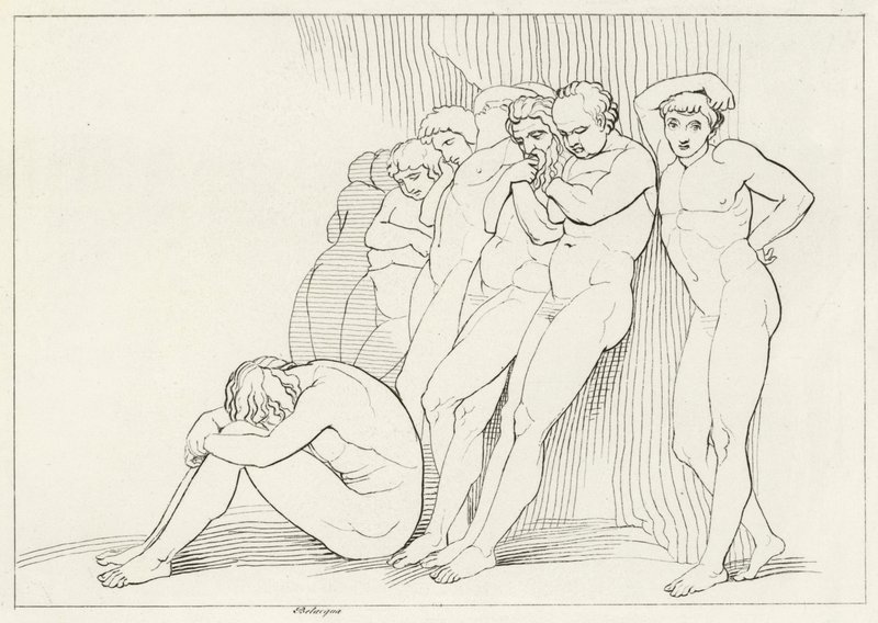 The Negligent, Purgatory, Canto 4 by John (after) Flaxman