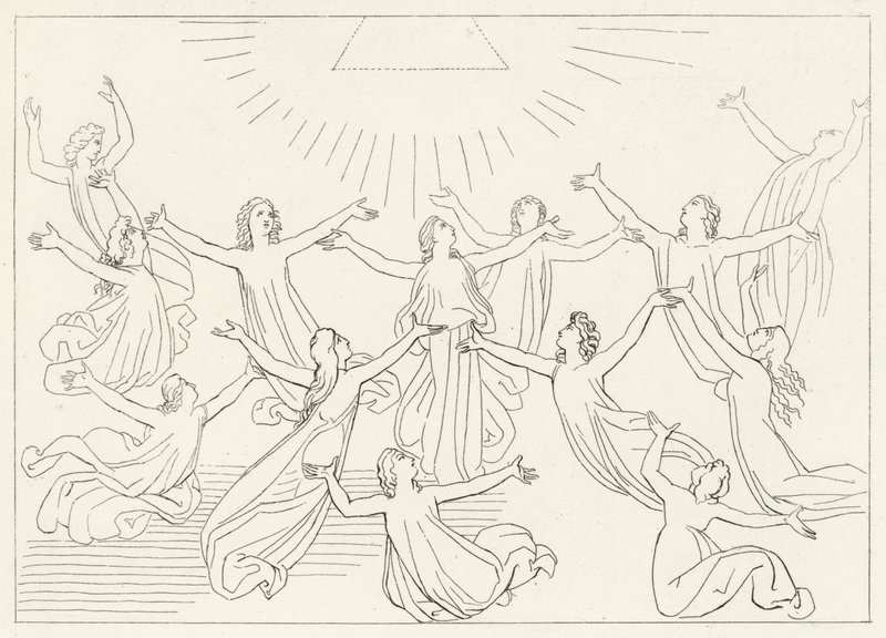 The Ninth Sphere, Paradise, Canto 27 by John (after) Flaxman