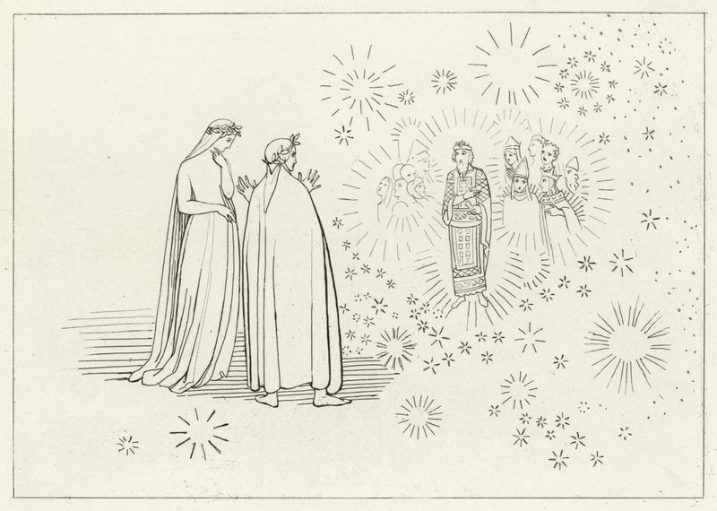 The Planet Mercury, Paradise, Canto 5 by John (after) Flaxman