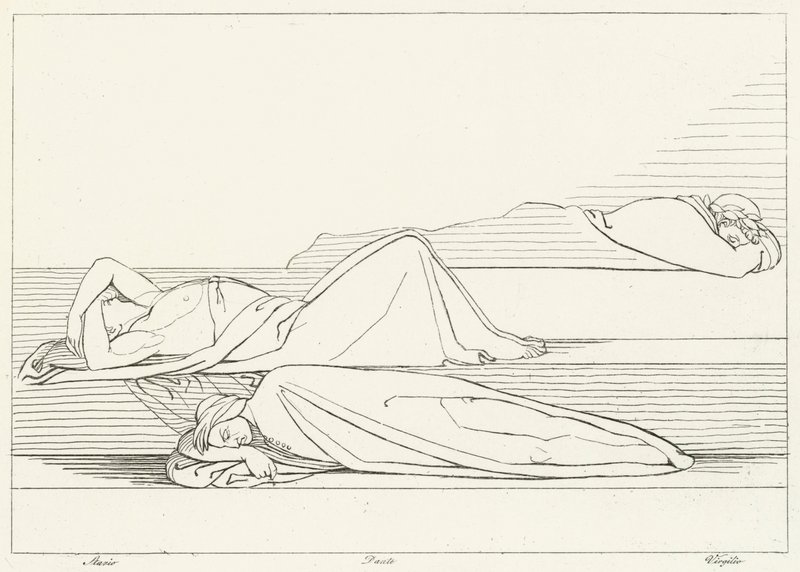 The Poets Reposing, Purgatory, Canto 27 by John (after) Flaxman