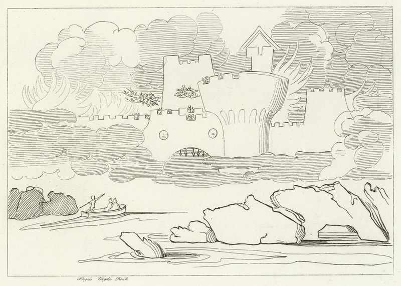 The Pool of Envy, Inferno, Canto 8 by John (after) Flaxman