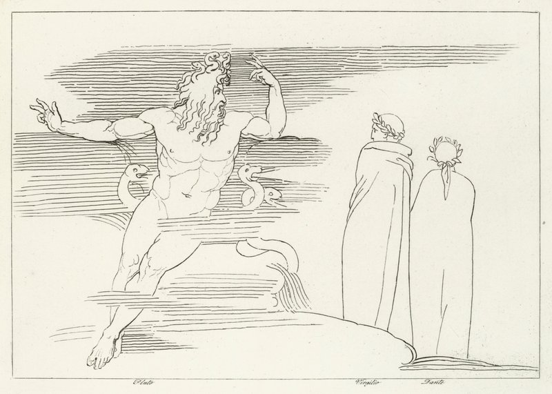 The Region of Pluto, Inferno, Canto 7 by John (after) Flaxman