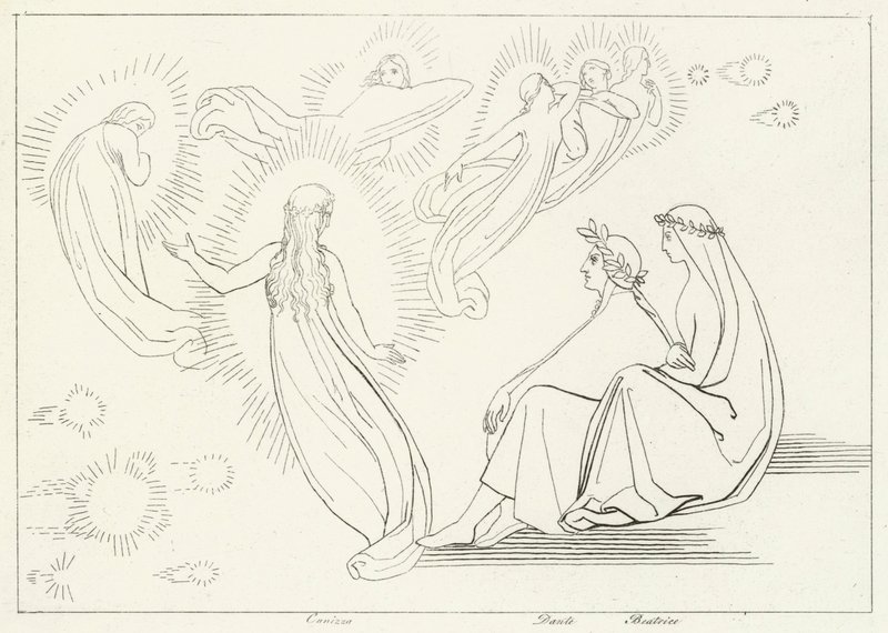 The Return of Cunissa, Paradise, Canto 9 by John (after) Flaxman