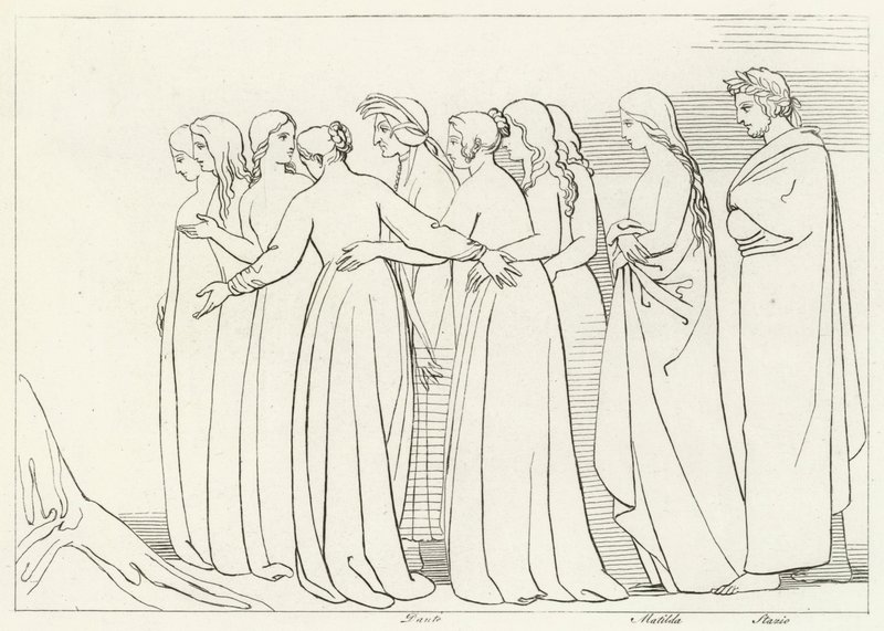 The River Eunoe, Purgatory, Canto 33 by John (after) Flaxman