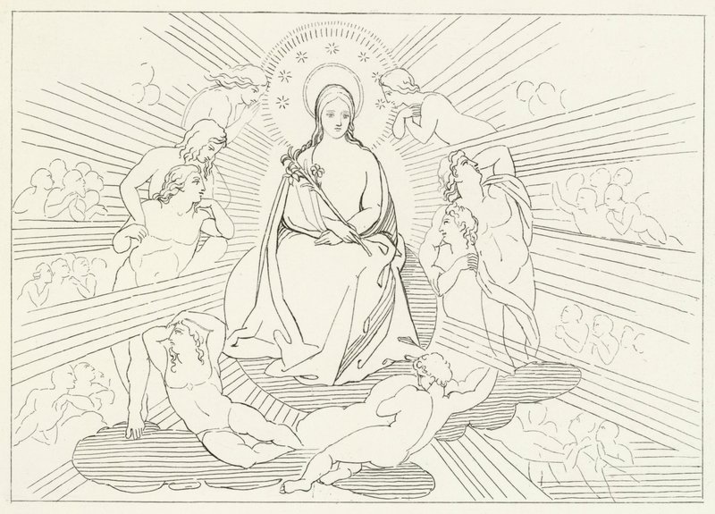 The Virgin Mary, Paradise, Canto 31 by John (after) Flaxman