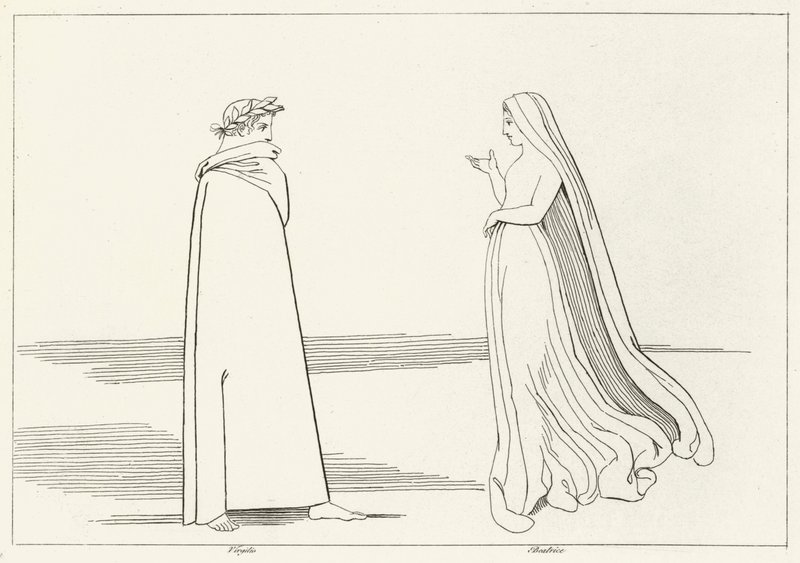 Virgil and Beatrice Meeting, Inferno, Canto 2 by John (after) Flaxman