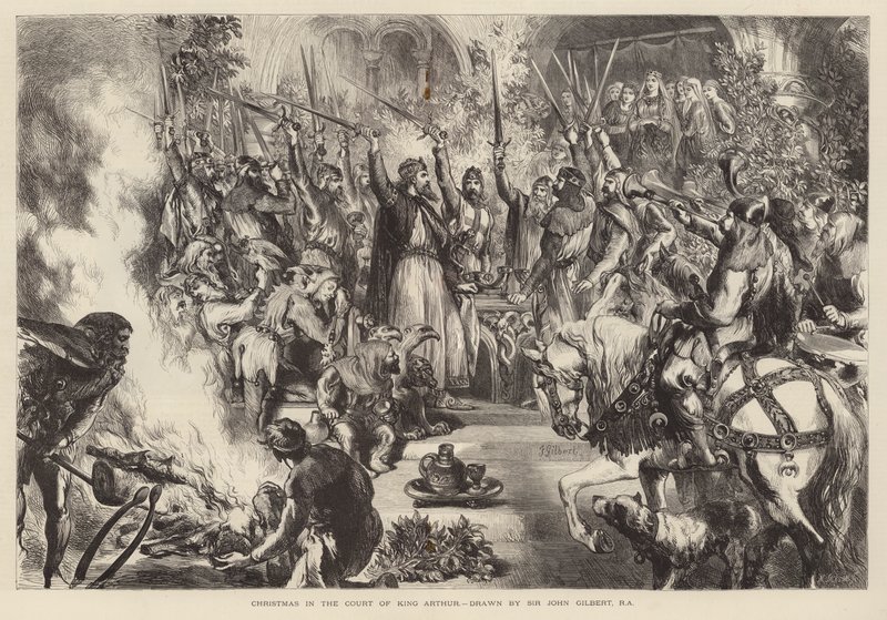 Christmas in the court of King Arthur by John (after) Gilbert