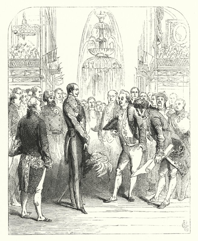 Prince Albert and the Royal Commissioners at the Great Exhibition of 1851, Crystal Palace, Hyde Park, London by John (after) Gilbert