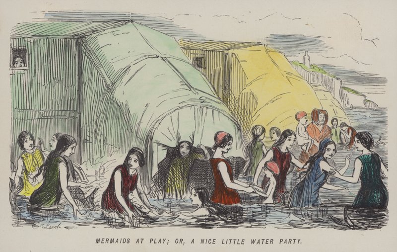 Mermaids at Play: or, a Nice Little Water Party by John (after) Leech