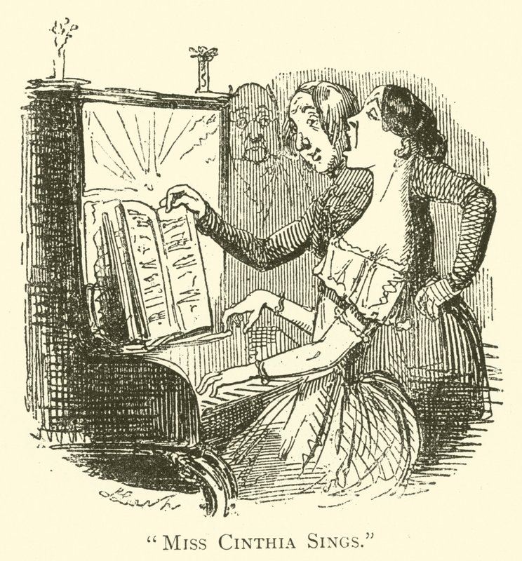 Miss Cinthia Sings by John (after) Leech