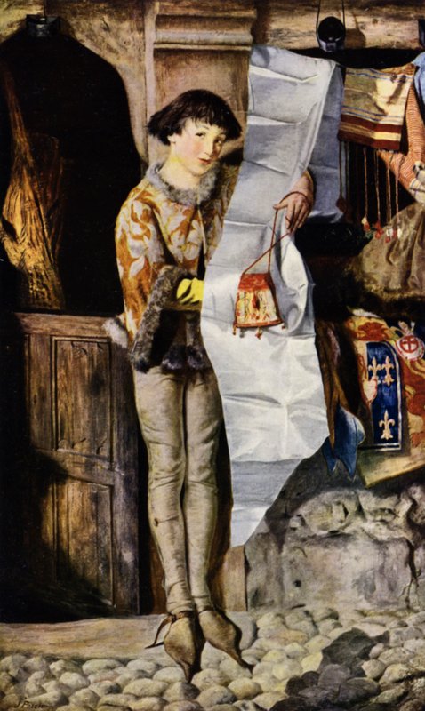 Boy outside a draper