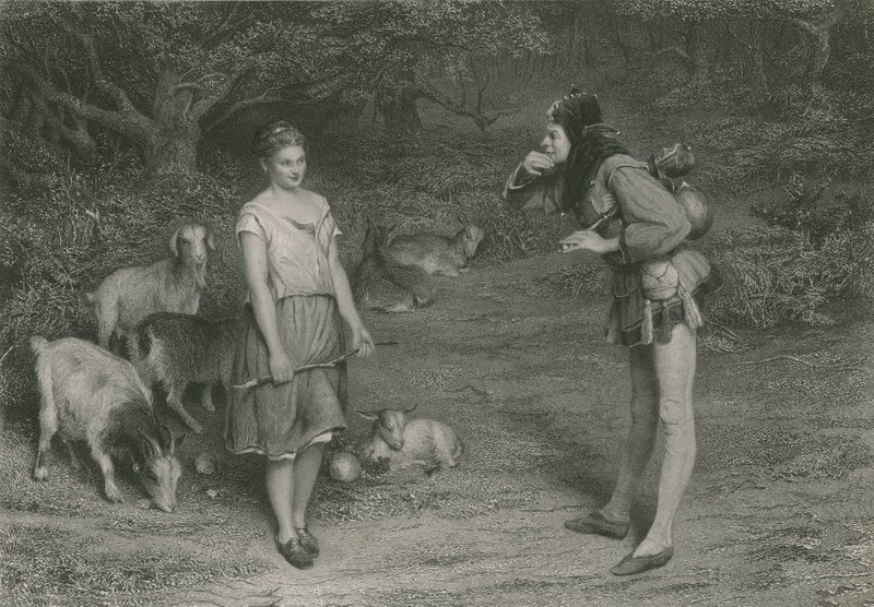 Touchstone and Audrey, As You Like It by John (after) Pettie