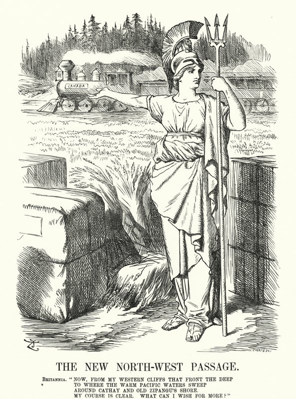 The New North-West Passage - The Canadian Pacific Railway (engraving) by John (after) Tenniel
