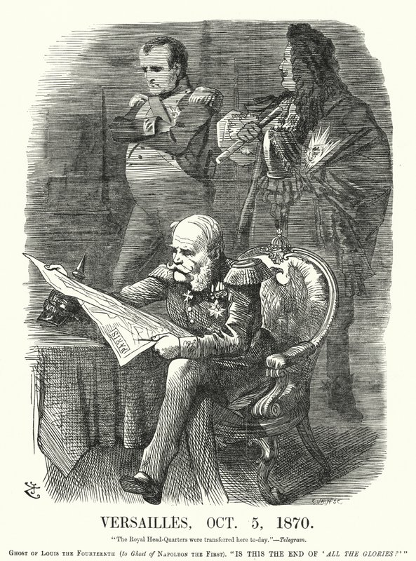 Versailles, October 5 1870 - the humiliation of France in the Franco-Prussian War (engraving) by John (after) Tenniel