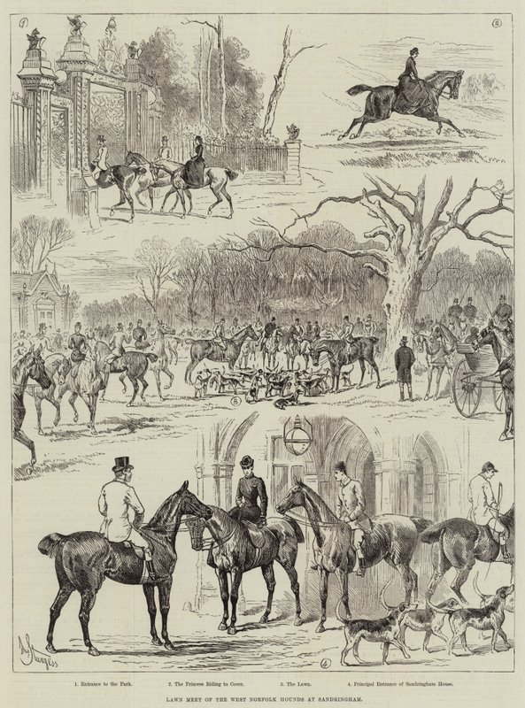 Lawn Meet of the West Norfolk Hounds at Sandringham by John Bagnold Burgess