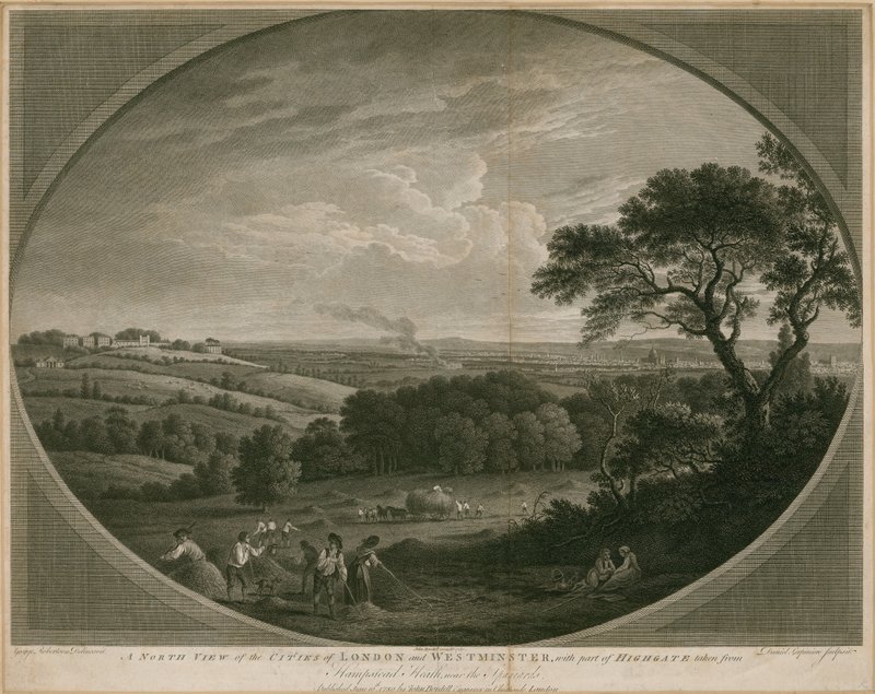 A North View of the Cities of London and Westminster with Part of Highgate by John Boydell