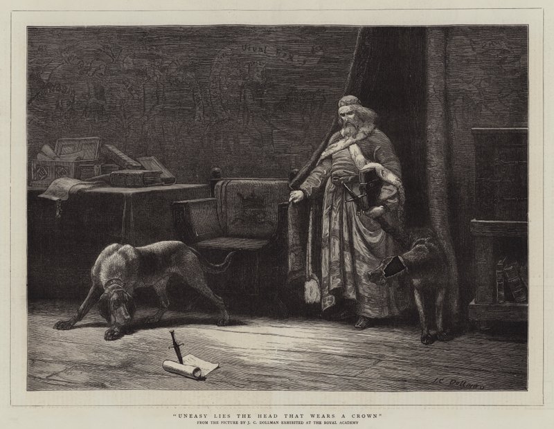 Uneasy Lies the Head That Wears a Crown by John Charles Dollman