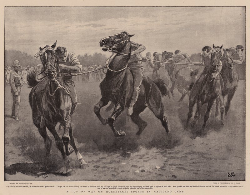A Tug of War on Horseback, Sports in Maitland Camp by John Charlton