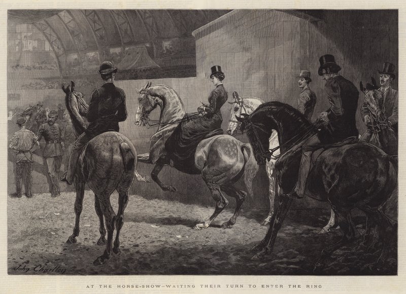At the Horse-Show, waiting their Turn to Enter the Ring by John Charlton