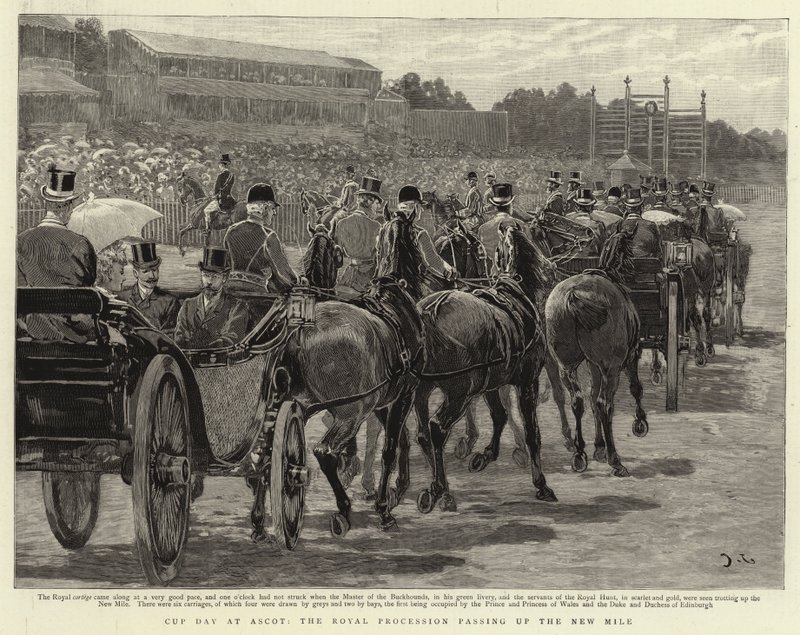 Cup Day at Ascot, the Royal Procession Passing up the New Mile by John Charlton