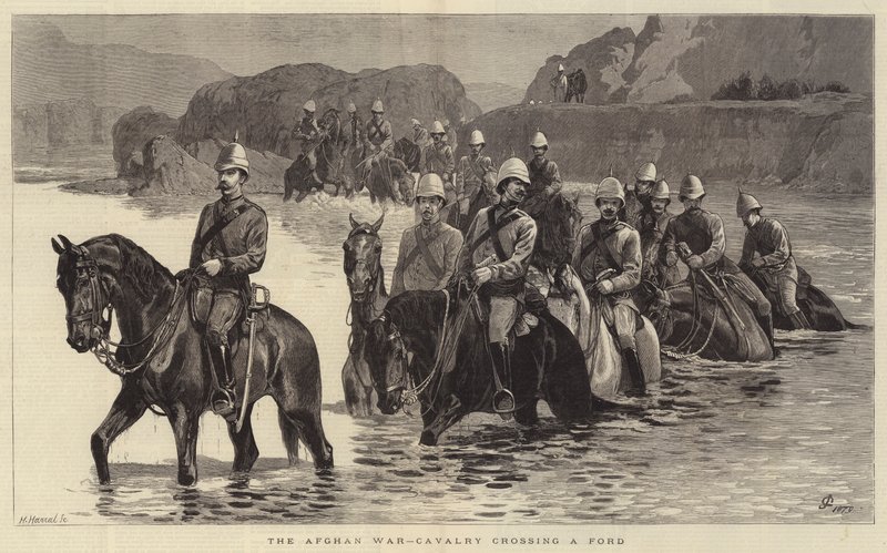 The Afghan War, Cavalry crossing a Ford by John Charlton
