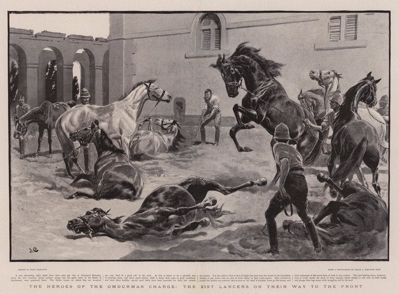 The Heroes of the Omdurman Charge, the 21st Lancers on their Way to the Front by John Charlton