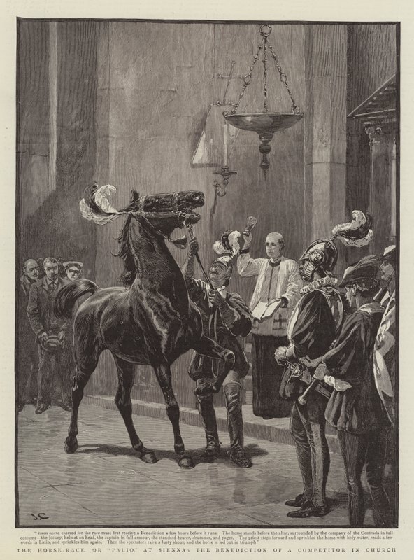 The Horse-Race, or Palio, at Sienna, the Benediction of a Competitor in Church by John Charlton