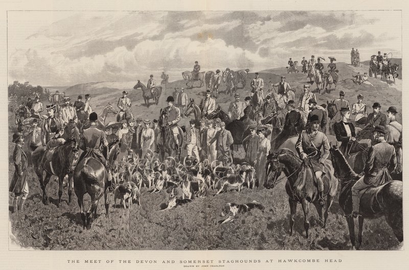 The Meet of the Devon and Somerset Staghounds at Hawkcombe Head by John Charlton