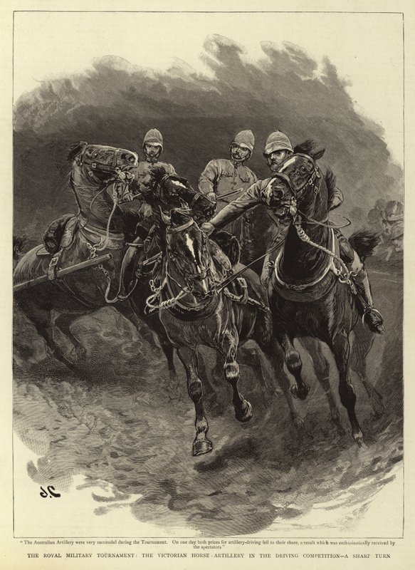 The Royal Military Tournament, the Victorian Horse-Artillery in the Driving Competition, a Sharp Turn by John Charlton