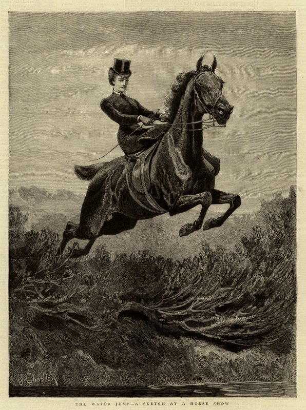 The Water Jump, A Sketch at a Horse Show by John Charlton