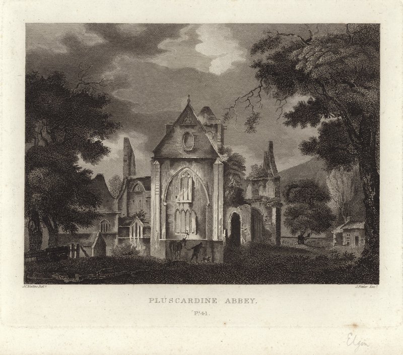 Pluscardine Abbey by John Claude Nattes