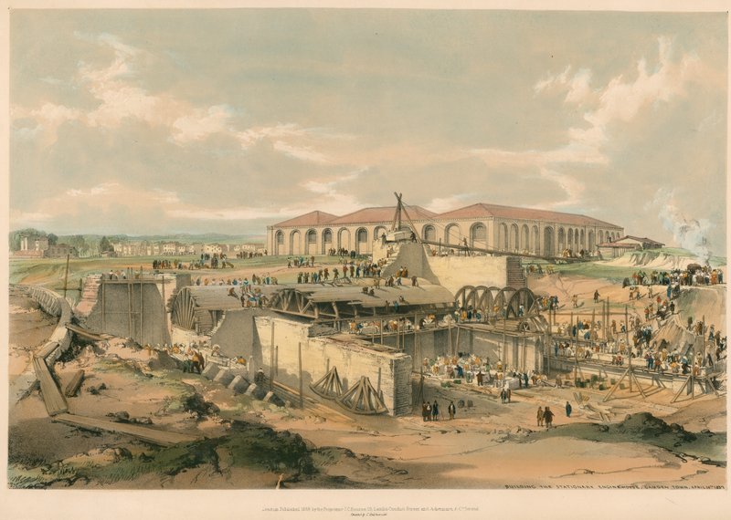 Building the Stationary Engine House, Camden Town by John Cooke Bourne