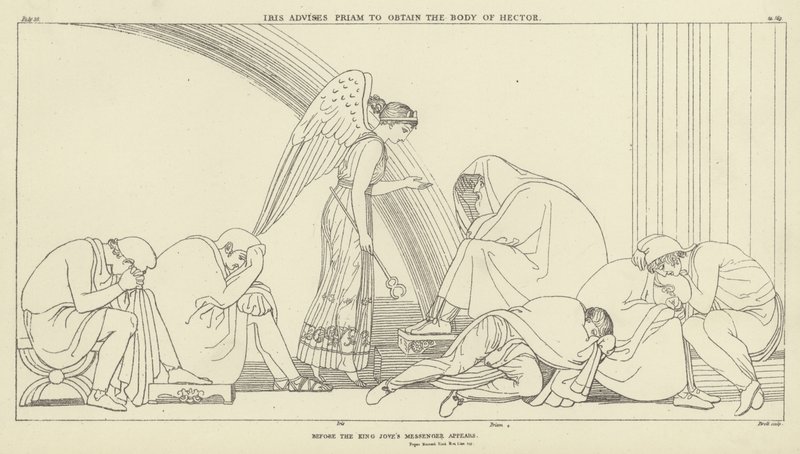 Iris Advises Priam to Obtain the Body of Hector by John Flaxman