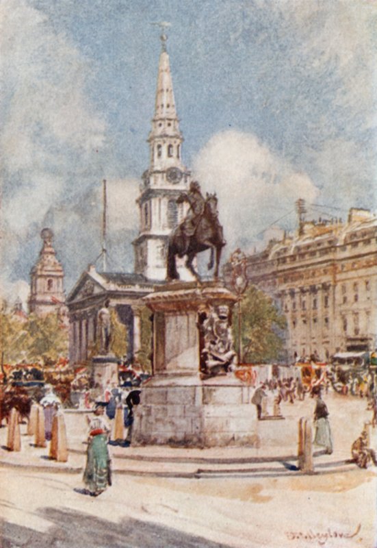 Charing Cross, with Statue of Charles I and St. Martin-in-the-Fields by John Fulleylove