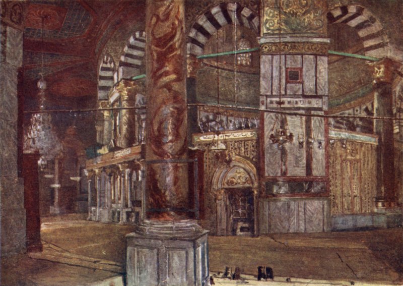 Interior of the Dome of the Rock (Mosque of Omar), from the South East by John Fulleylove