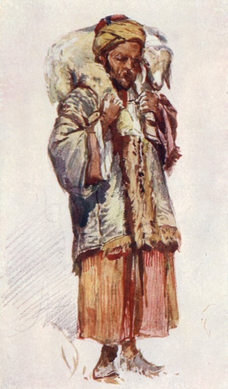 Syrian Shepherd (Abu Mustapha) carrying a Lamb on his Shoulders by John Fulleylove