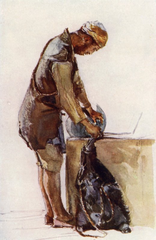 Water-Carrier Filling Skin, Jerusalem by John Fulleylove