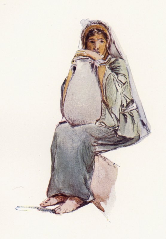 Water-Carrier, seated figure, Jerusalem by John Fulleylove