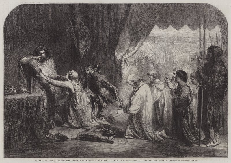 Queen Philippa Interceding with Her Husband Edward III for the Burgesses of Calais by John Gilbert