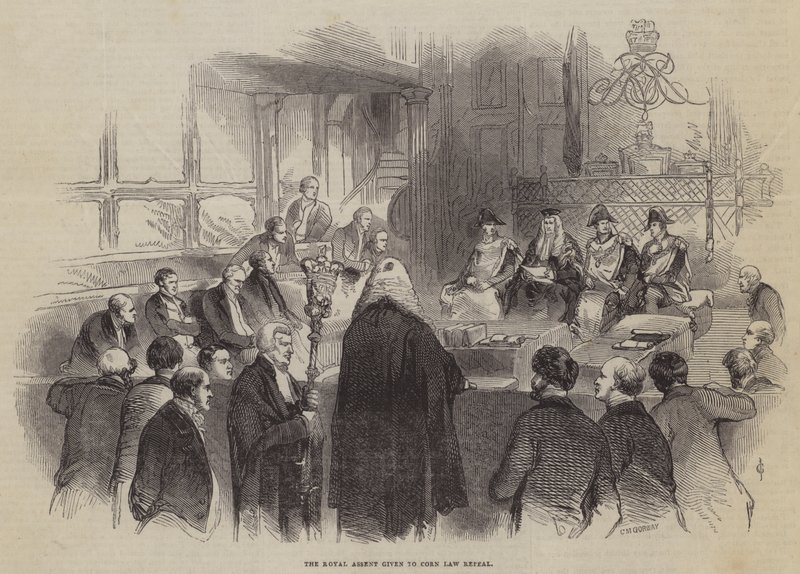 The Royal Assent Given to Corn Law Repeal by John Gilbert