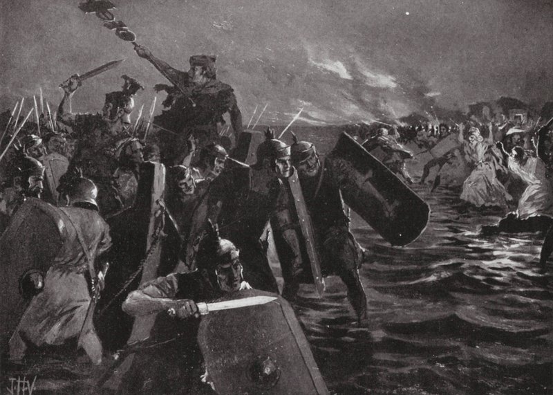 The Roman Attack on Anglesea by John Harris Valda