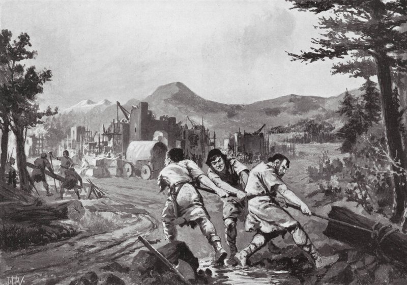 Wallachian Hillmen Founding a City, Ninth Century by John Harris Valda